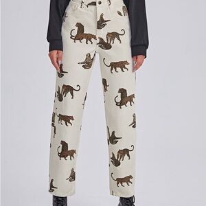 Trendy Boutique Cream Leopard Print Jeans